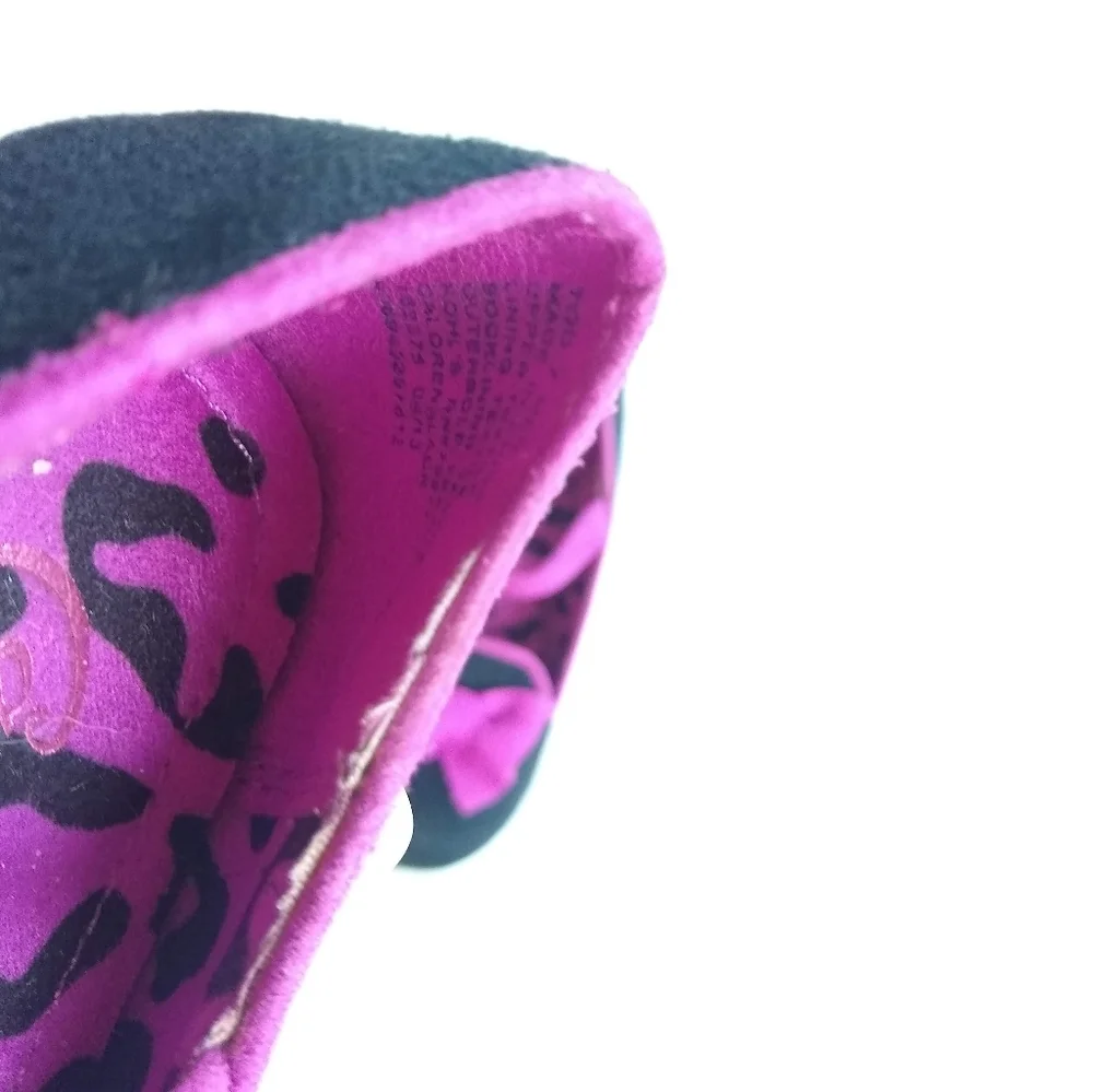 CANDIES toddler girl black & purple bow flats sz7 Halloween holiday Christmas